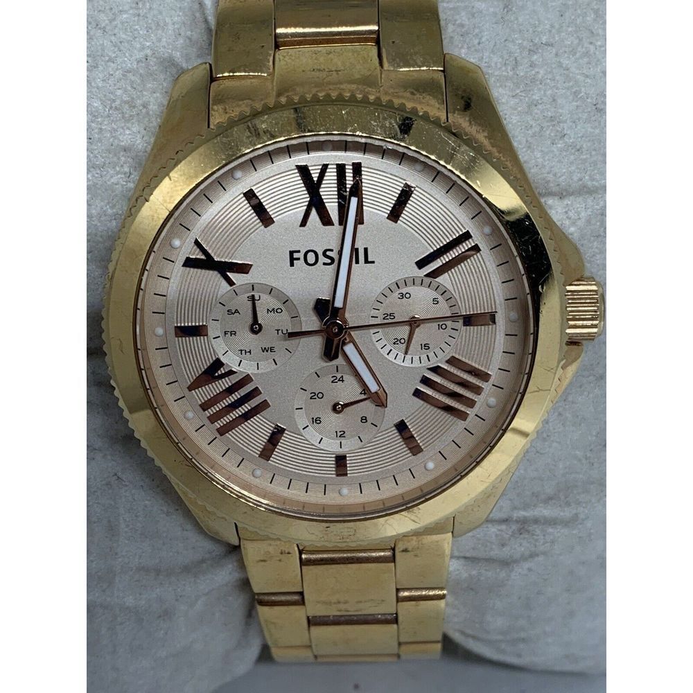 Fossil Am4511 Cecile Women's Stainless Steel Analog Rose Gold Dial Watch Aa302